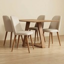 Juego De Comedor Aruba Divino Con 4 Sillas La Sensacion Beige Liso