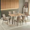 Juego De Comedor Divino Turquia 1+6 Beige Liso