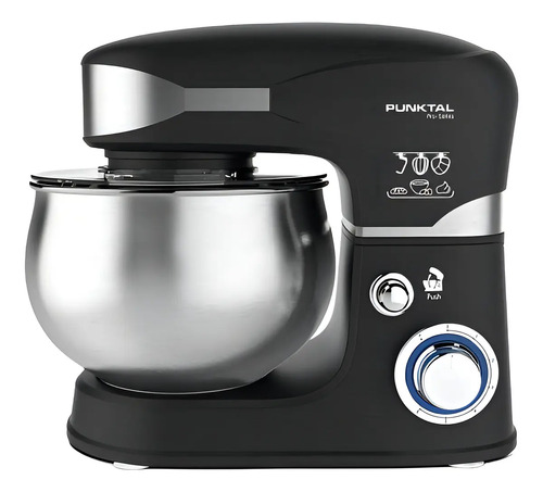 Batidora Planetaria Punktal De 1300w Con Bowl De Acero Inoxidable De 5 L Negro