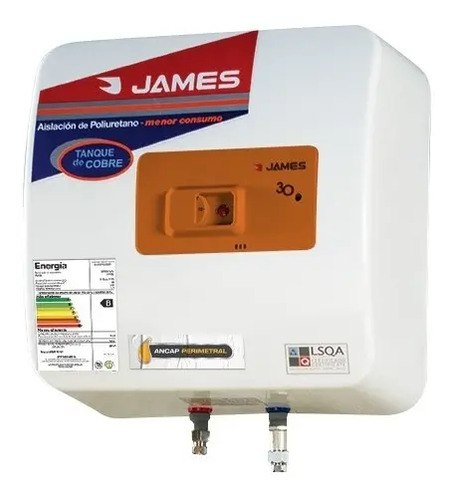 [02130090] Calefon Termotanque James Cobre 30 Lt Blanco