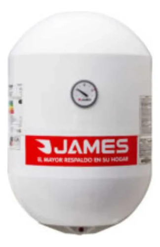 Termotanque James Cilíndrico 40 Litros Tanque De Acero Eficiencia A Blanco