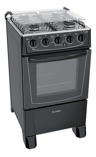 Cocina James C 105 B A Gas 4 Hornillas  127v/230v Sensación  Negro