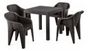 Set De Comedor Exterior Divino Turim 1+4 Negro Negro