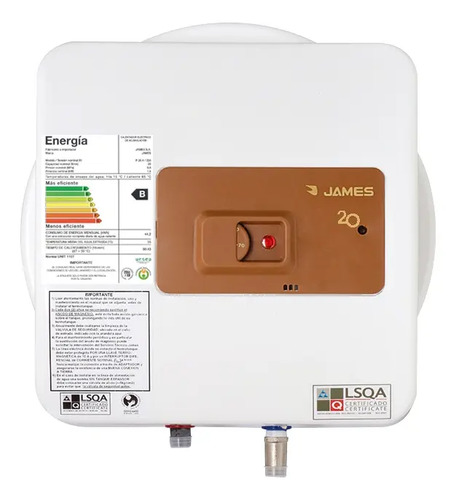 Calefon Termotanque James Cobre 20 Lts Color Blanco