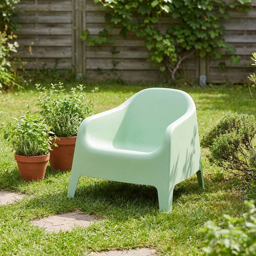 [03080017] Silla De Jardín Exterior Divino Skarpo Verde Matcha Verde Claro Lisa
