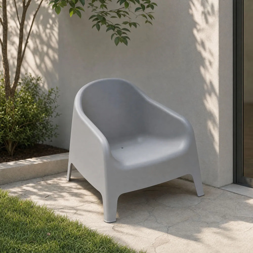 Silla De Jardín Exterior Divino Color Gris Hogar Gris Lisa