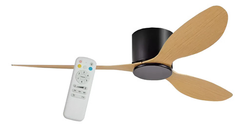 [4201-0] Ventilador De Techo James Vt40 + Control 3 Aspas 132cm 1.32 M Negro Madera 3