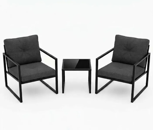 [03112237] Juego De Jardín Exterior Divino Costa 2 Sillones Gris Oscuro Gris Oscuro