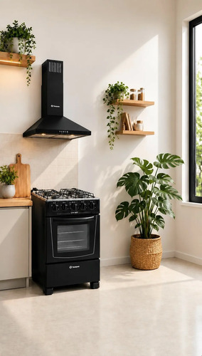 [02051911 + 02140063] Cocina Cth 1000 Y Campana 60 Tf Thompson Negra Negro
