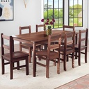 Juego Comedor Rectangular Pino 6 Sillas. Sensacion Color Marrón Claro