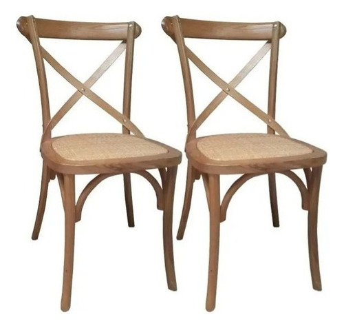 [176337958945] Promo 2 Sillas Vienesa Madera Ratan Comedor Living Sensacion