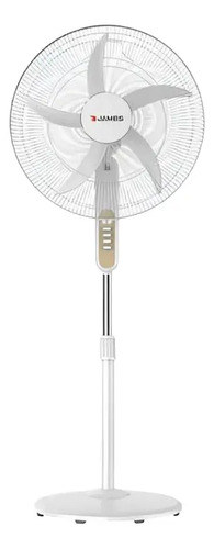Ventilador De Pie James Vp 20 Bk Ng 5 Aspas 3 Vel  Sensacion 50 Cm Blanco