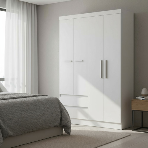 Ropero Placard 4 Puertas Muchos Estantes 2 Cajones Sensacion