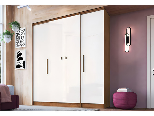 [03020204] Guardaequipo Casal Miami Off White Nogueira - Doripel Móveis