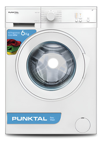 [02040737] Lavarropa Punktal 6kg Pk07 Lav Carga Frontal Blanco Blanco