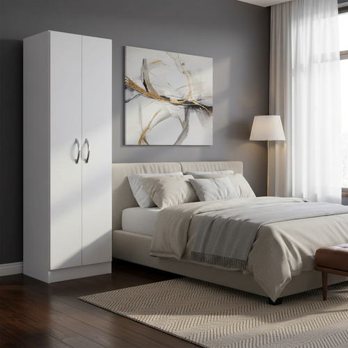Ropero Multiuso Evidencia 2 Puertas 4 Estantes 45cm Blanco