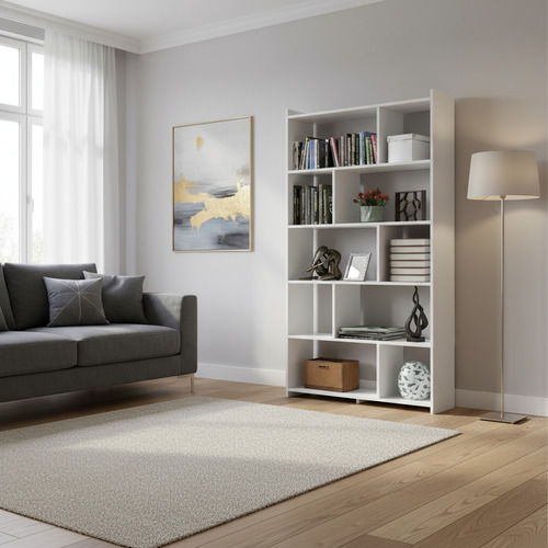 [2921-0] Estantería Biblioteca Blanco Mdp Xangai La Sensación Blanco