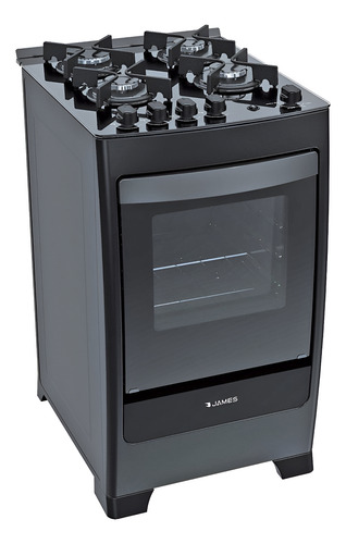 [02050971] Cocina Gas James C700 N Mesada Vidrio Negro Sensacion